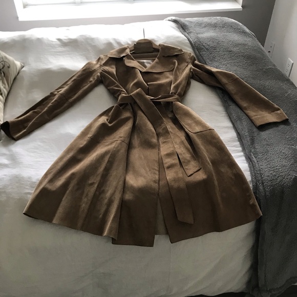 Massimo Dutti Suede Trench Coat - Picture 3 of 5